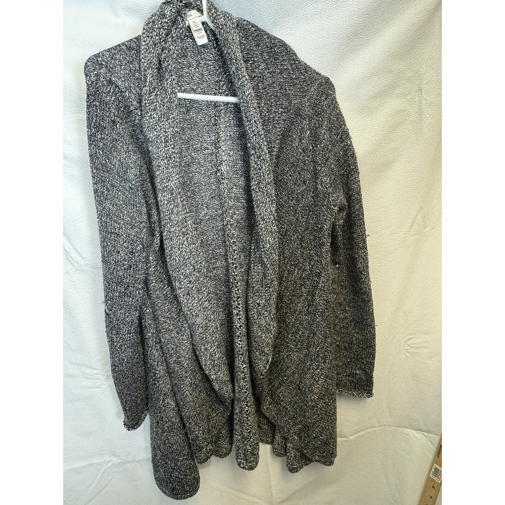 Cato est 1946  size XL Cardigan  sweater shawl Collar Gray Tweed lattice back